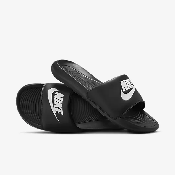 Nike Victori One Slides Black and White